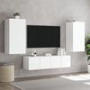 vidaXL TV Wall Unit White Engineered Wood Medium TV Wall Unit