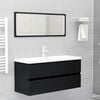 vidaXL Sink Cabinet Black Engineered Wood Medium Rectangular