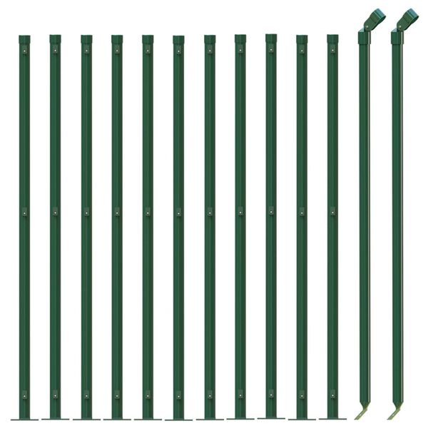 vidaXL Wire Mesh Fence with Flange Green 2.6x82.0'