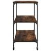 vidaXL Kitchen Trolley Smoked Oak 40.2"x19.7"x37.4" Engineered Wood