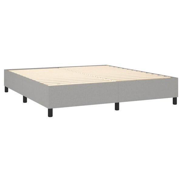 vidaXL Bed Frame Light grey 100% polyester, plywood, engineered wood