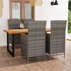 vidaXL 5 Piece Patio Dining Set with Cushions Poly Rattan Gray