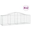 vidaXL Gabion Basket Set of 12 Silver Galvanized Iron