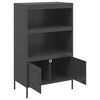 vidaXL Highboard Black Steel Medium Highboard Rectangular Industrial