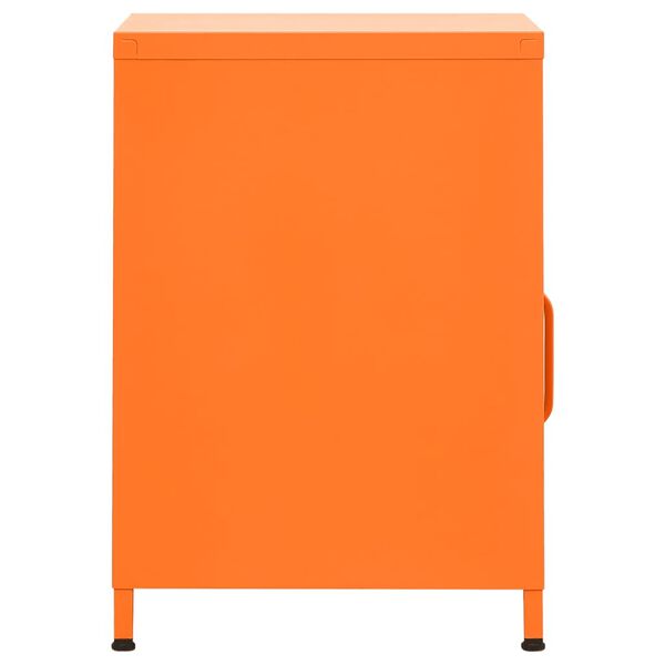 vidaXL Nightstand Orange Steel 13.8 x 13.8 x 20.1 in Adjustable Feet