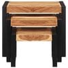 vidaXL Side Table Set of 3 Wood and black