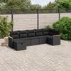 vidaXL Garden Sofa Set Grey Poly rattan, powder-coated steel, polyester