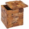 vidaXL Stool Natural wood Solid teak wood Compact Stool Square