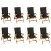 vidaXL Garden Chair Set of 8 Natural wood Solid Teak wood