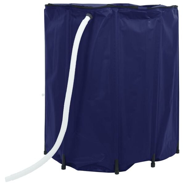vidaXL Water Tank Blue PVC Large Foldable Water Tank Cylindrical