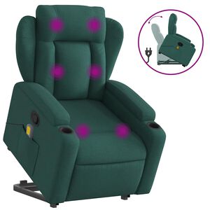 vidaXL Stand Up Massage Recliner Chair Dark Green