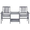 vidaXL Garden Chair With Tea Table Grey Solid acacia wood