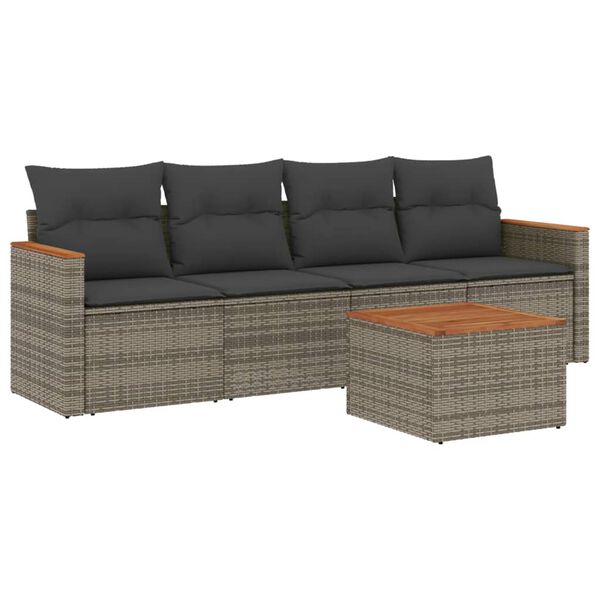 vidaXL Garden Sofa Set Grey