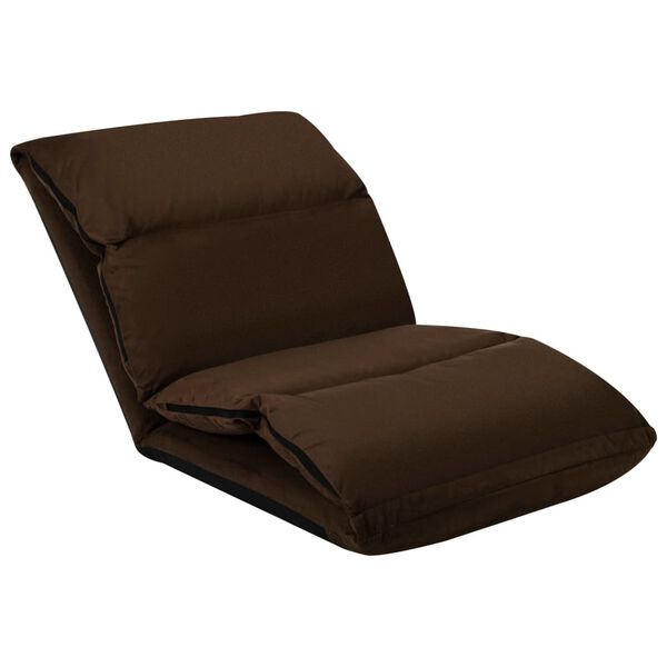 vidaXL Floor Chair Brown Microfiber (100% polyester) 85.0 x 22.0 x 3.5 in