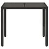 vidaXL Garden Table Black PE Rattan 35.4 x 35.4 in Sturdy Garden Table