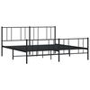 vidaXL Bed Frame Black Powder-Coated Steel 72 x 84 in Bed Frame
