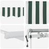 vidaXL Retractable Awning Green and White 236.22 x 118.11 in