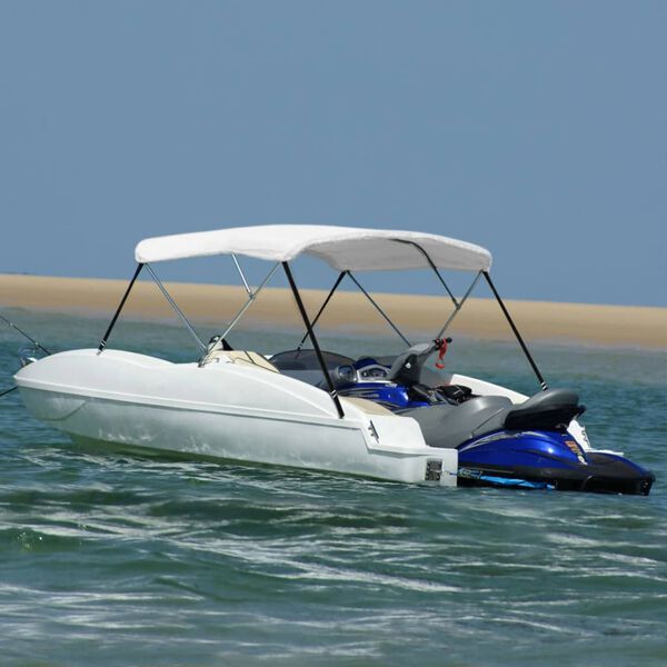 vidaXL 3 Bow Bimini Top White 72"x63"x53.9"