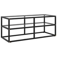 vidaXL TV Stand Black with Tempered Glass 39.4"x15.7"x15.7"