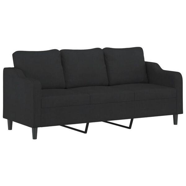 vidaXL 3-seater Sofa Black Fabric, Metal, Textilene 3-seater Durable