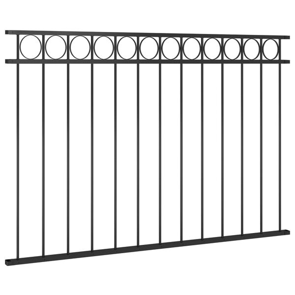 vidaXL Fence Panel Steel 5.6 ft x 3.3 ft Black