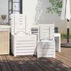 vidaXL Garden Box Set White Solid pine wood Large Garden Box Set