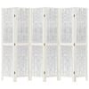 vidaXL Room Divider 6 Panels White Solid Wood Paulownia