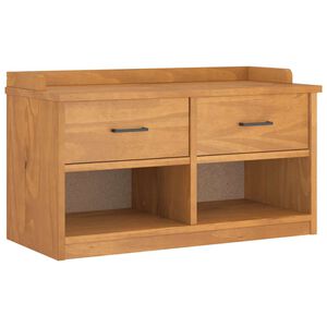 vidaXL Hallway Bench Acacia wood finish Solid pinewood Medium Storage