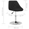 vidaXL Dining Chair Black Faux Leather Medium Swivel Chair Round