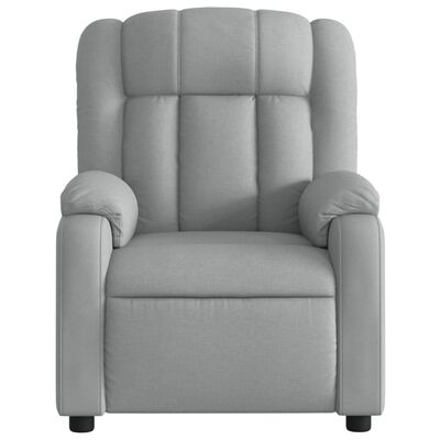 Front view of gray recliner chair