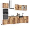 vidaXL Kitchen Cabinet Set Old wood Engineered wood and glass