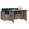 vidaXL Garden Dining Set Grey Poly Rattan 3-seater