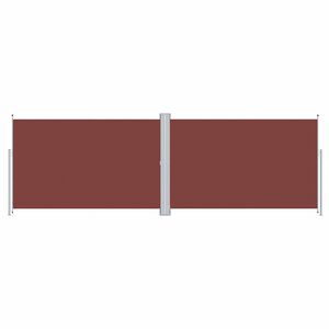 vidaXL Side Awning Brown Polyester, Steel, Aluminum 78.7 x 236.2 in