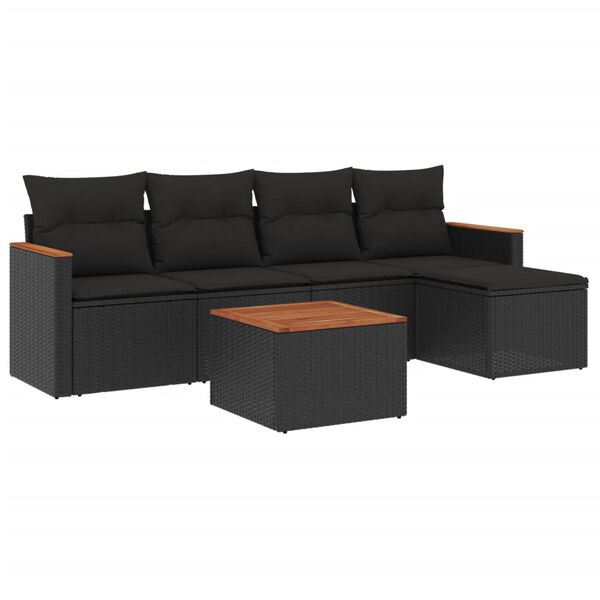 vidaXL Garden Sofa Set Black