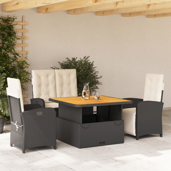 vidaXL Garden Dining Set Black, Brown, Cream White