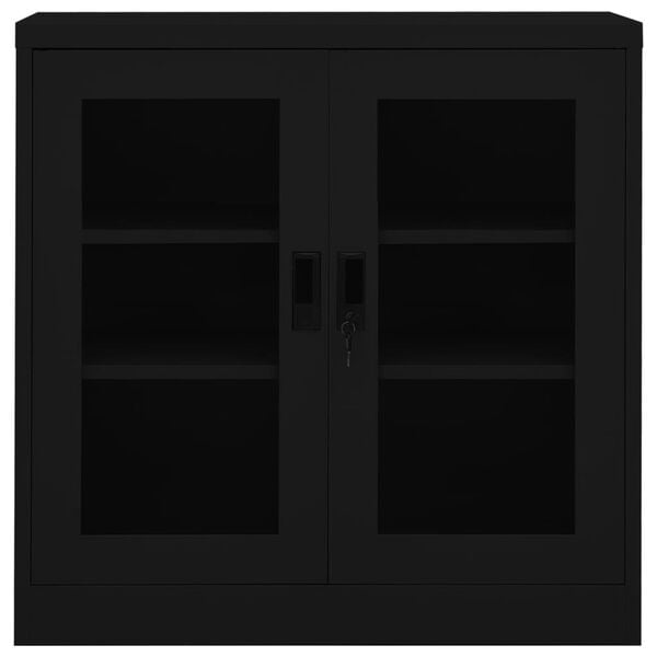 vidaXL Office Cabinet Black Steel Medium Height-Adjustable Shelves