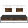 vidaXL Bed Frame Smoked Oak Engineered Wood and Steel Full Bed Frame