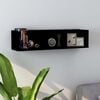 vidaXL Wall Shelf Black Engineered Wood 29.5 in wide Wall Shelf