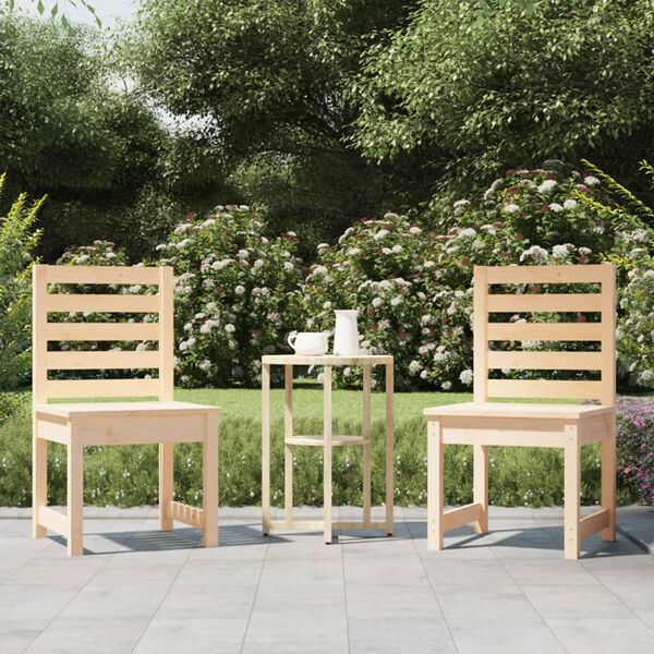 vidaXL Garden Chair Set of 2 Natural wood Solid Pine Wood Medium