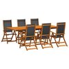 vidaXL 7 Piece Patio Dining Set Solid Wood Acacia and Textilene