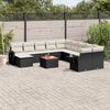 vidaXL Garden Sofa Set Black, Cream White