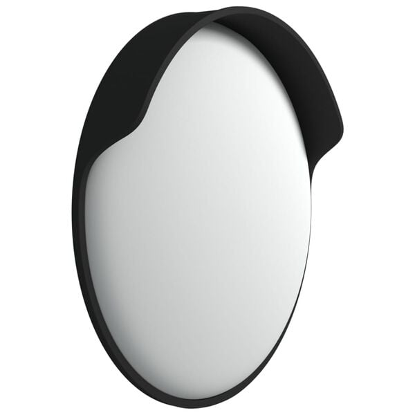 vidaXL Outdoor Convex Traffic Mirror Black Ø23.6 " Polycarbonate