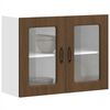 vidaXL Kitchen Wall Cabinet Brown oak Engineered wood, glass