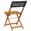 vidaXL Bistro Chair Set of 2 Black Solid acacia wood, poly rattan