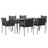 vidaXL Garden Dining Set Black, Dark grey