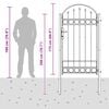 vidaXL Fence Gate with Arched Top Steel 40.9" x 68.9" Black