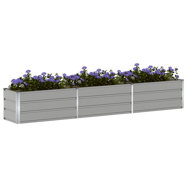 vidaXL Planter Light Grey 480 x 50 x 45 cm Galvanised Steel