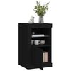 vidaXL Side Cabinet Black Engineered wood, Glass Medium Side Cabinet