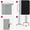 vidaXL Side Awning Black screen + Grey stand