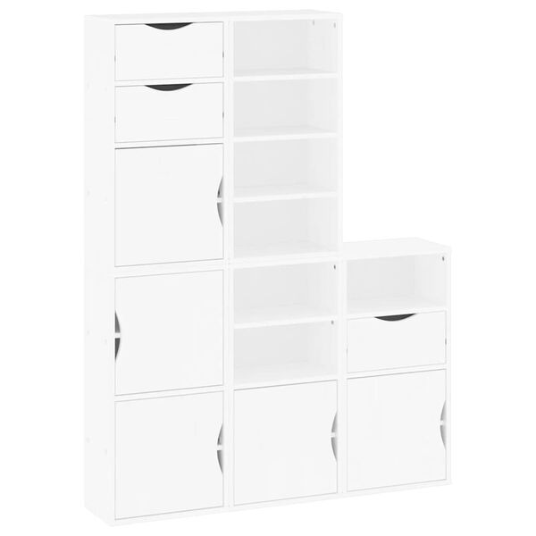 vidaXL Side Cabinet White Solid pine wood, engineered wood Medium